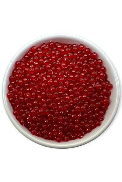 MİR 4 Mm Deliksiz Kabak Boncuğu Su Kabağı Boncuğu Kırmızı (10.000 Adet)