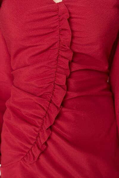Trendyol Collection Red Ruffle Detailed Woven Dress TWOAW23EL00323