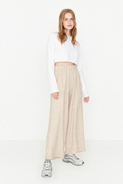 Trendyol Collection Pajama Bottoms - Beige - Wide leg