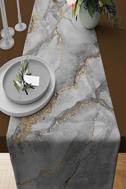 Viva Home 40x140cm țesătură din marmură din pene thailandeze, țesătură premium rezistentă la pete, cârpă de masă Runner Rnr255