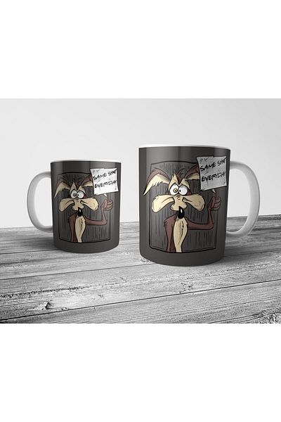 Pixxa Coyote - Same Shit Everyday Mug Cup Model 1