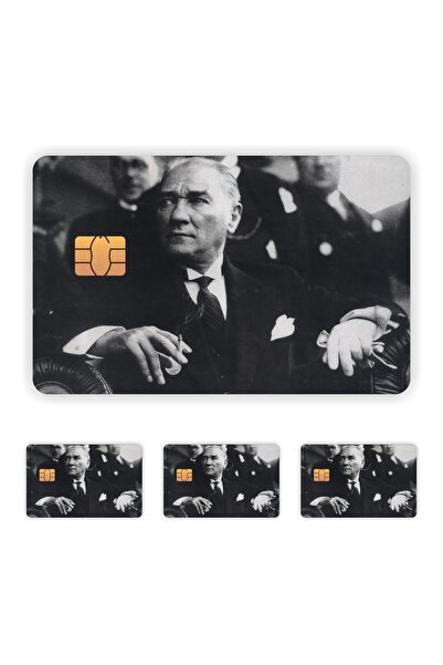 Quart Aksesuar 4 bucăți Mustafa Kemal Atatürk Card Placare Autocolant Etichet...