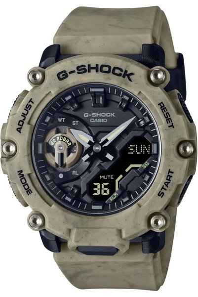 Casio Mens Watch G-Shock GA-2200SL-5A, Quartz, 47.1mm, 20ATM