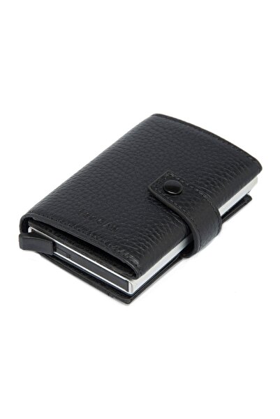 Tergan حامل بطاقات جلد أسود للجنسين - 00263a41