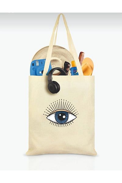 Ceylin Hobi Hediyelik Έντυπη υφασμάτινη τσάντα Eye Model