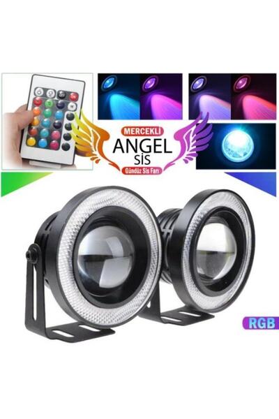 Universal Rgb Mercek Turuncu Angel Sis Far Metal Alaşım Gövde 89mm