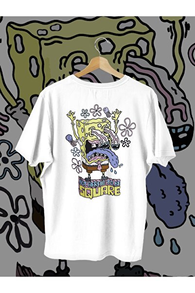 Debas تي شيرت رجالي كبير الحجم برقبة دائرية وطبعة بيتزا أمامية أرجوانية