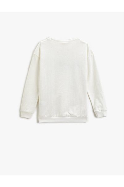 Koton Girl's Text Printed White Sweatshirt 2kkg17410ok