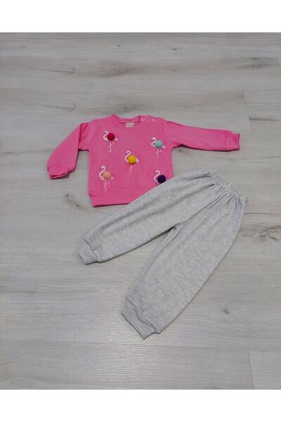 BBS طقم علوي وسفلي مطبوع عليه طائر الفلامنغو للفتيات