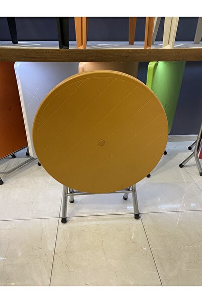 SAZLIK Katlanır Balkon, Bahçe Masası (yuvarlak) (80*80) Ölçü Renk (teak)