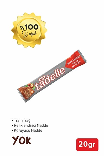 Tadelle Şekersiz Sütlü Çikolata 20 gr (20 ADET)