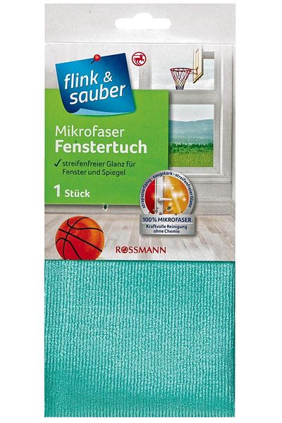 Flink Sauber Flink & Sauber Microfiber Glass Cloth Single, 40x40 Cm