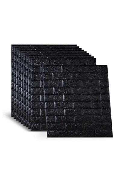 Renkli Duvarlar Nw06 Kendinden Yapışkanlı Siyah 10 Adet Duvar Paneli Duvar Ka...