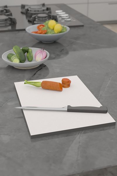 Durusilya Mobilya White Anti-Scratch And Water-Resistant Cutting Board