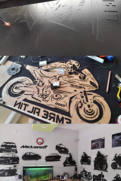 Bifikir Tasarım Volkswagen Polo Cup Led Işıklı Ahşap, Mdf Duvar Süsü, Duvar Dekor Tablo Aksesuar