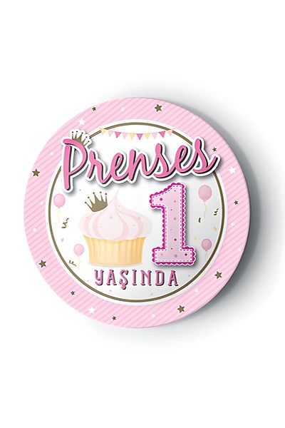 DÜVENCİ TİCARET 1 Year Old Pink 8-Piece Cardboard Plate