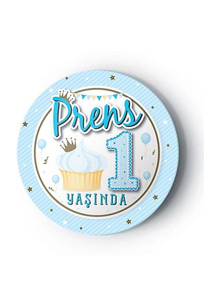DÜVENCİ TİCARET 1 Year Old Blue 8-Piece Cardboard Plate