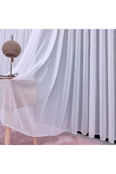 perhal perde ve halı Rain Patterned Pleatless Tulle Curtain