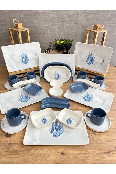 Keramika Blue Magic 30 Piece Siera Breakfast Set for 6 People 19864