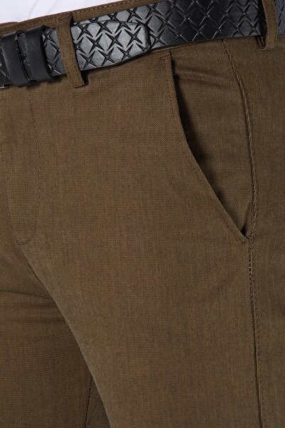 Terapi Men Erkek Slim Fit Düz Model Italyan Kesim Keten Pantolon 21k-2200420-4 Kahve