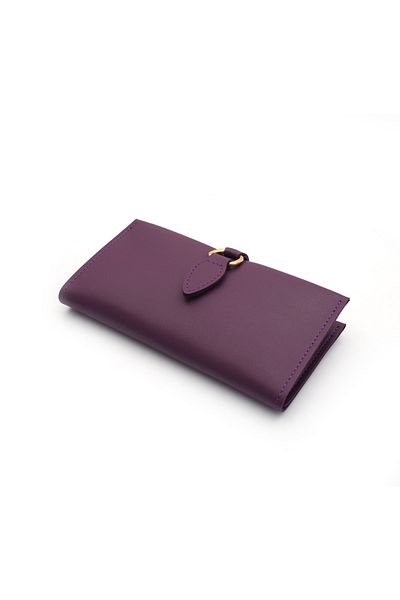 Womancraft Purple Women's Wallet with Soft Leather Buckle and Multiple Compartments