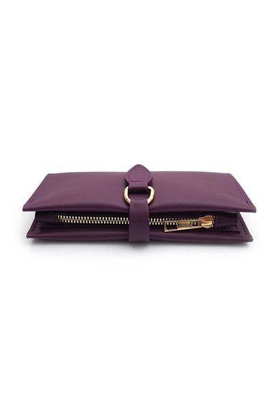 Womancraft Purple Women's Wallet with Soft Leather Buckle and Multiple Compartments