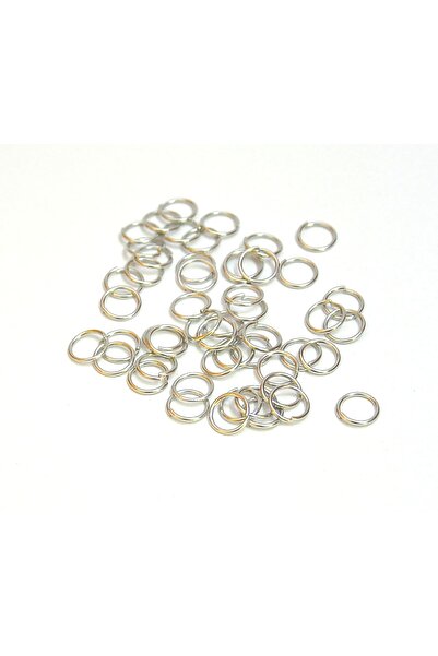 Bi hızlı خاتم معدني لون فضي (50 قطعة) 8 ملم