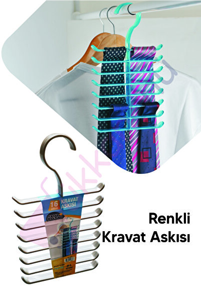 Dükkanönü Renkli Kravat Askısı 16 Gözlü Kravat Düzenleyici