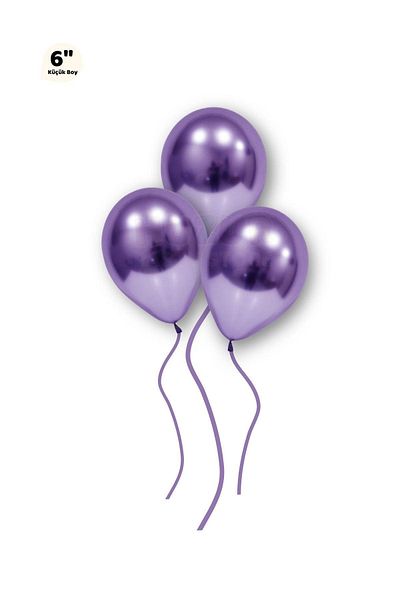 Huzur Party Store Small Mini Size Purple Color Chrome Balloon 10 Pcs 6 Inch 15 Cm Birthday Party Balloon Very Vivid Shiny