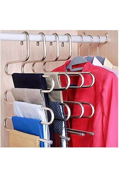 Çokuygunuz Dolap Gardırop Içi Gömlek Pantolon Kemer 5 Katlı Metal Askı
