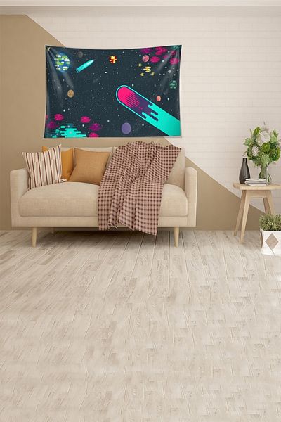 on the clouds Multi-Colored Animation Patterned Stain-Proof Velvet Fabric Wall Cloth Wall Carpet Tapestry