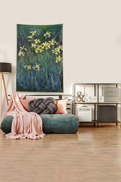 on the clouds Black Fading Flowers Stain Resistant Velvet Fabric Wall Cover Wall Carpet Tapestry