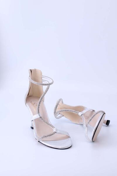 eformoda by emre yılmaz Pantofi cu toc clasic pentru femei argintii 4950