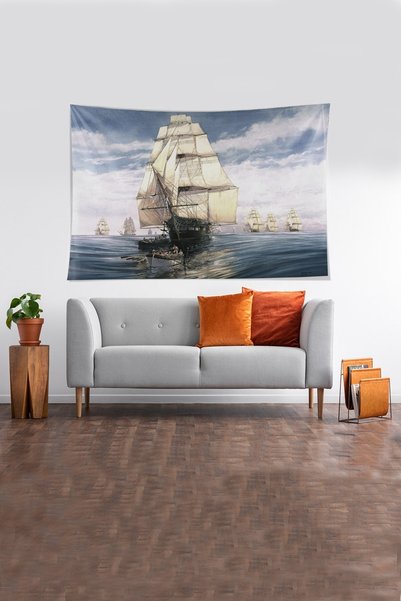 Latibule Multicolored Hunters in the Ocean Patterned Stain Resistant Velvet F...