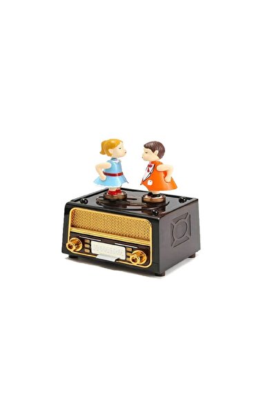 hediyeconcepti Nostaljik Radyo Görünümlü Romantik Öpücük Hareketli Müzik Kutusu