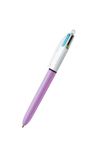 Bic 4 Renk Shine Pembe Gövde Çoklu Tükenmez Kalem