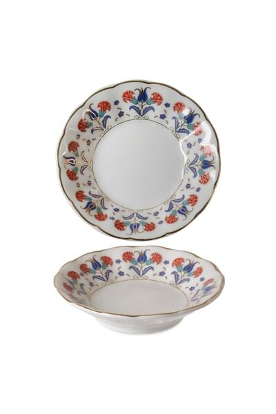 İpek Porselen Porselen Çay Tabağı (LALE MOTİFLİ) 6 Adet (5401)