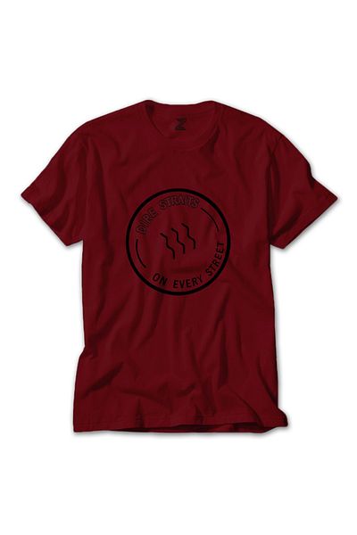Z zepplin Dire Straits On Every Street Red T-shirt