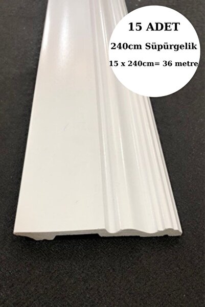 DİECOR Dekoratif Boyanabilir 15 Adet 12cm Polistren Süpürgelik