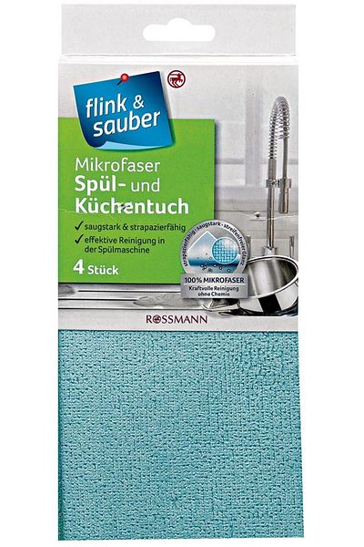 Flink Sauber Flink & Sauber 4-Piece Microfiber Cleaning Cloth - For Flat Floors
