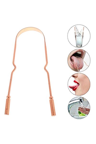 BYR Copper Oil Pulling Oil Pulling Tongue Plaque Removal Tool Tongue Brush Sc...
