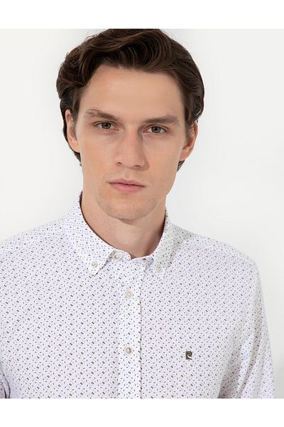 Pierre Cardin Πουκάμισο Χακί Slim Fit