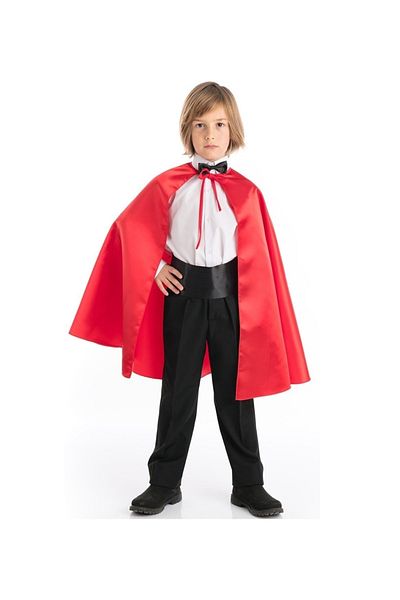 tahtakale marketi Red Children's Cloak 80cm Halloween Cloak Satin Fabric