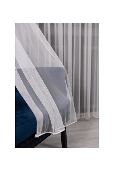 perhal perde ve halı Honeycomb Textured 1-2 Sparse Pleated Tulle Curtain