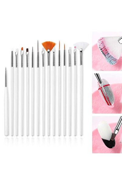 LİZAGOLD Nail Art Tırnak Süsleme Desen Fırça 15'li