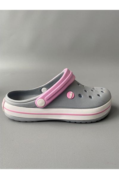 Akınal Bella Akınalbella Ice Grey Orthopedic Unisex Crocs Sandals - Soft Full Corded Slippers