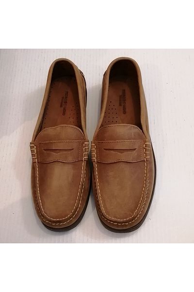 Pedro Camıno Unisex Genuine Calfskin Burning Oil Camel Antique Banded Hand Stitched Soft Rubber Sole Loafer