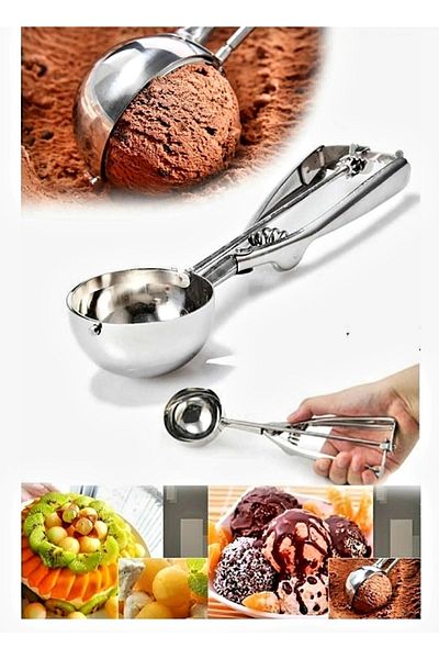 Pembelia Life Steel Garlic Crusher And Ice Cream Cookie Serving Spoon
