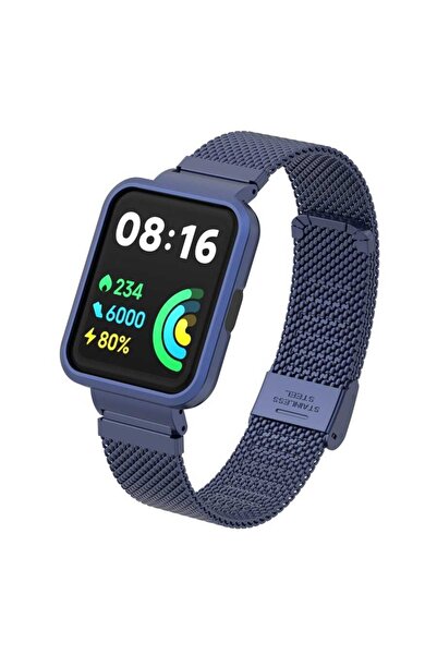 Nezih Case Xiaomi Redmi Watch 2 Lite Uyumlu Paslanmaz Metal Hasır Klipsli Kor...