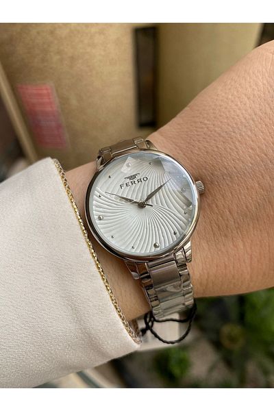 FERRO Silver Steel Cord Women's Wristwatch F40093a-a F40093a-a